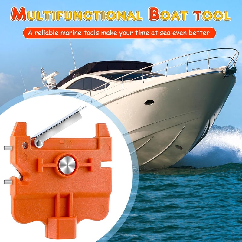 MiniInflat أداة قارب 9 في 1 مع ملحق مغناطيسي، ضرورات القارب تشمل أداة ضغط قماش، قاطع خيط صيد وغيرها من ملحقات القارب، هدية مثالية لمالكي القوارب - Image 2